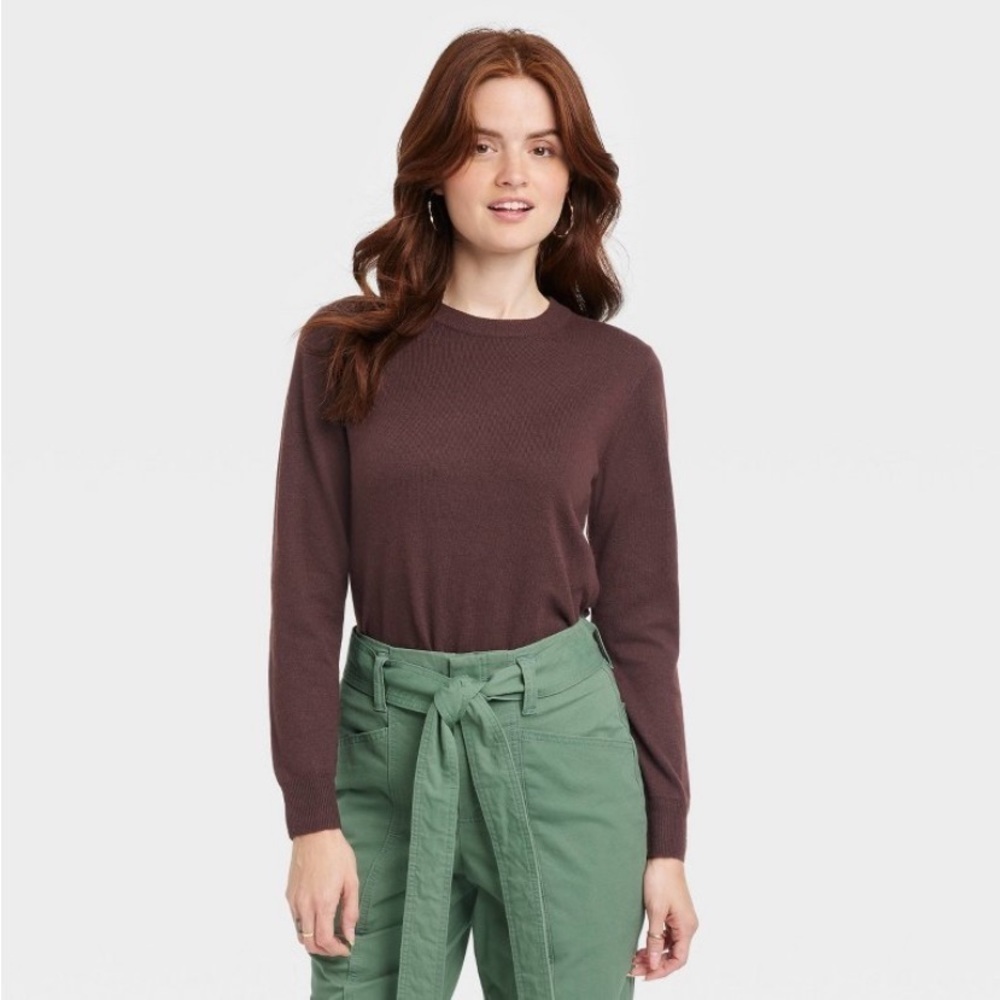 Women's Fine Gauge Crewneck Sweater - A
New Day Dark Brown - Picture 2 of 8